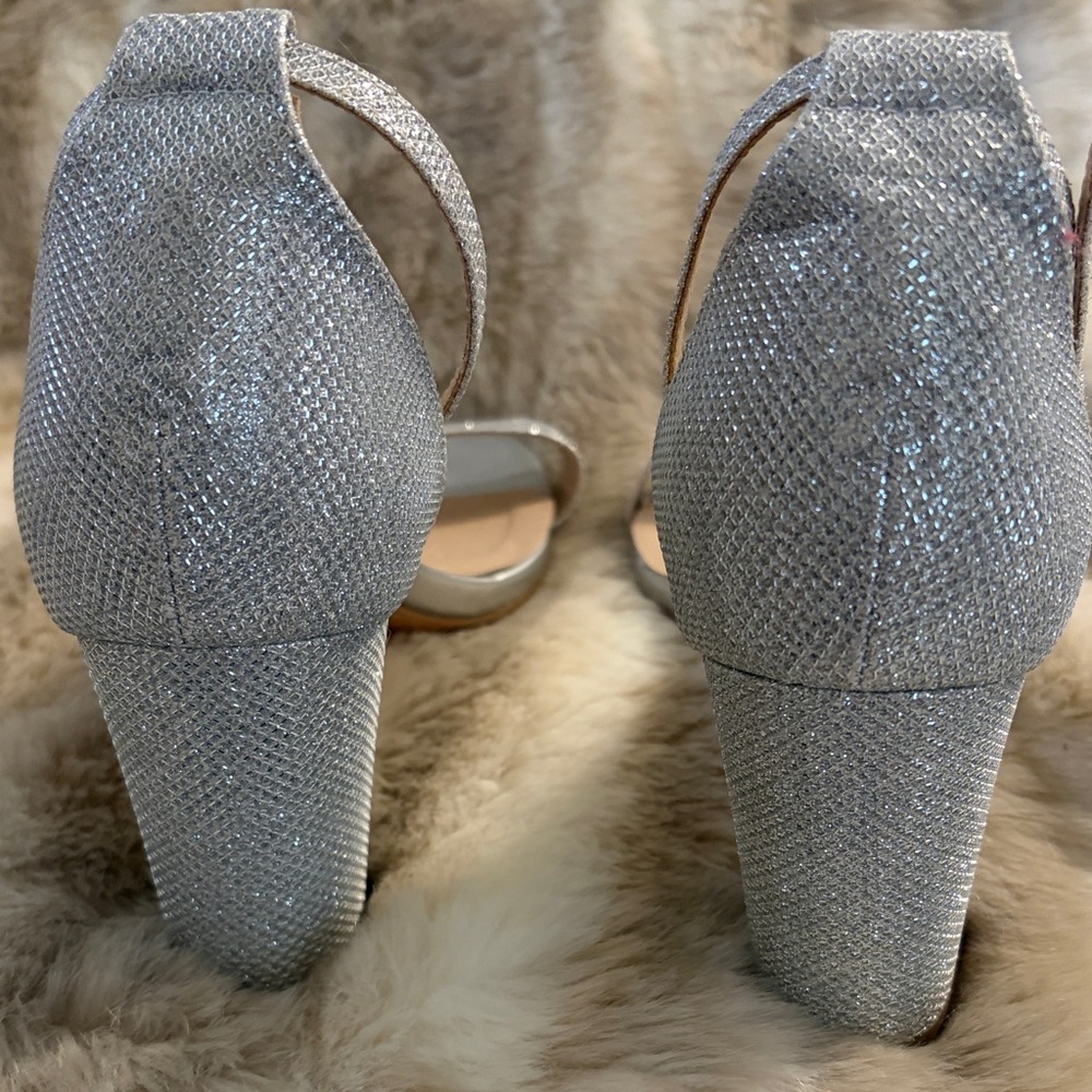 IDIFU Cookie-LO low block heel sandals in silver glitter - Picture 4 of 5